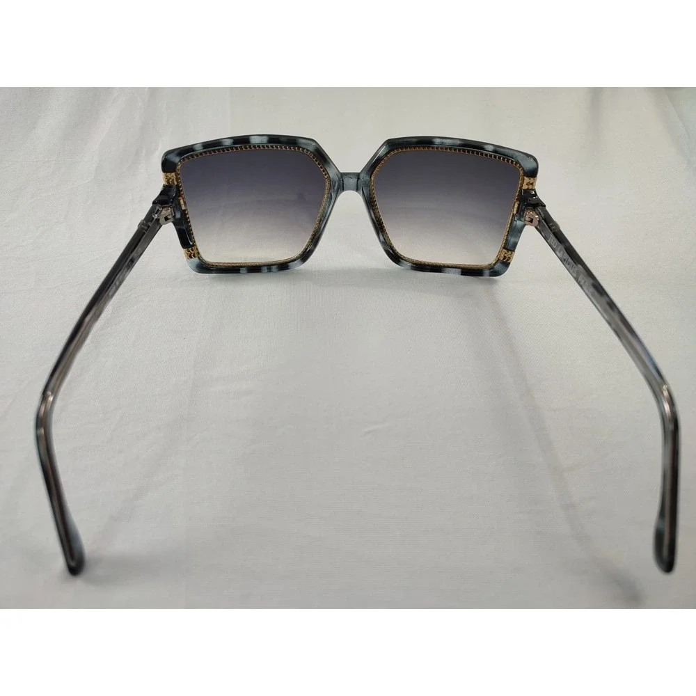Vintage Ted Lapidus‎ Paris TL 15 09 Sunglasses 1970s France Grey Gold Oversized